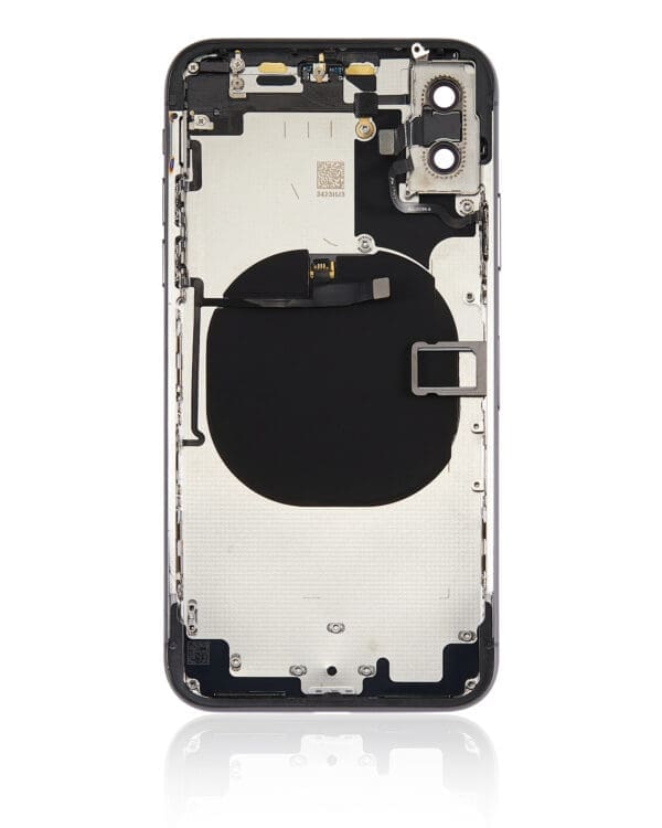 Back Housing W/ Small Components Pre-Installed Compatible For iPhone X (No Logo) (Aftermarket Plus) (Space Gray) - Image 3