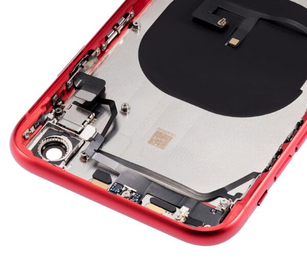 Back Housing W/ Small Components Pre-Installed Compatible For iPhone XR (No Logo) (Aftermarket Plus) (Red) - Image 8