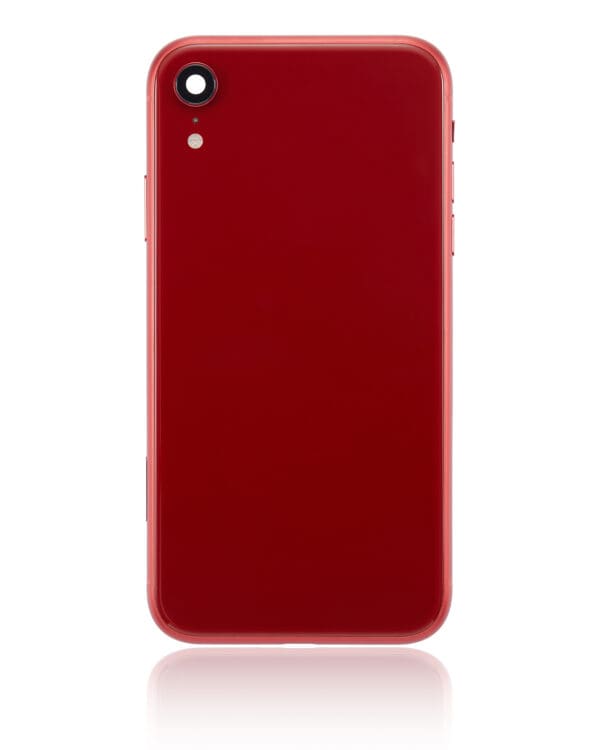 Back Housing W/ Small Components Pre-Installed Compatible For iPhone XR (No Logo) (Aftermarket Plus) (Red) - Image 2