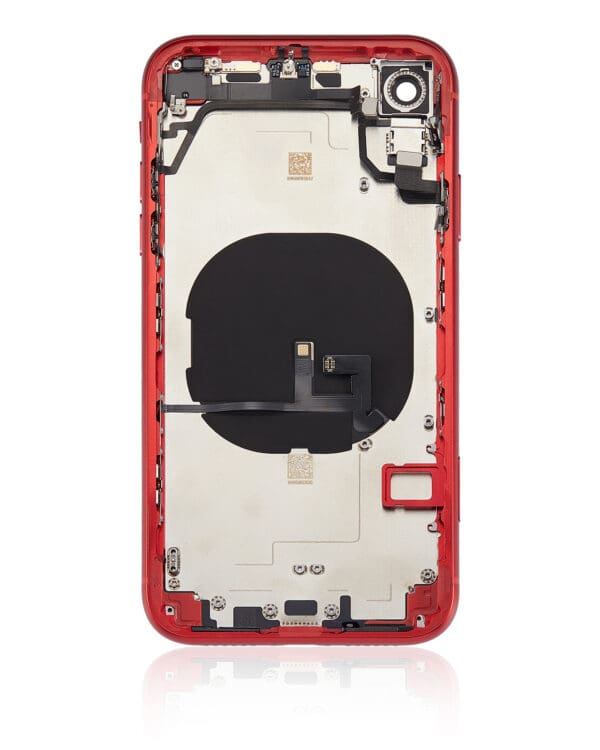 Back Housing W/ Small Components Pre-Installed Compatible For iPhone XR (No Logo) (Aftermarket Plus) (Red) - Image 3