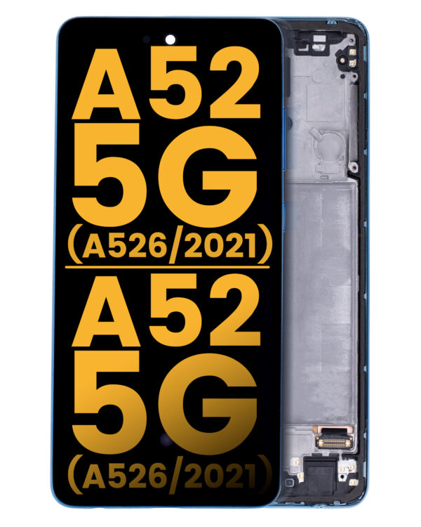 OLED Assembly With Frame Compatible For Samsung Galaxy A52 4G (A525 / 2021) / A52 5G (A526 / 2021) / A52S 5G (A528 / 2021) (Refurbished) (Awesome Blue) - Image 2