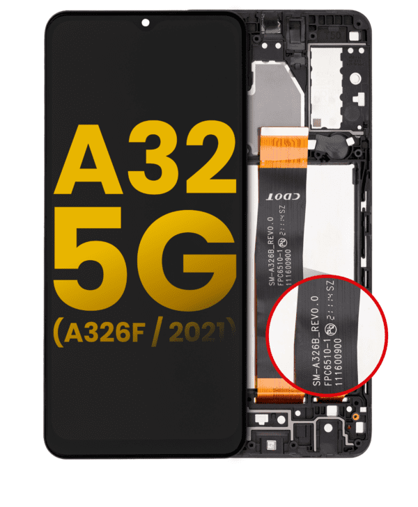 LCD Assembly With Frame Compatible For Samsung Galaxy A32 5G (A326F/B/M / 2021) (International Dual Sim Model) (Service Pack) (Awesome Black) - Image 3