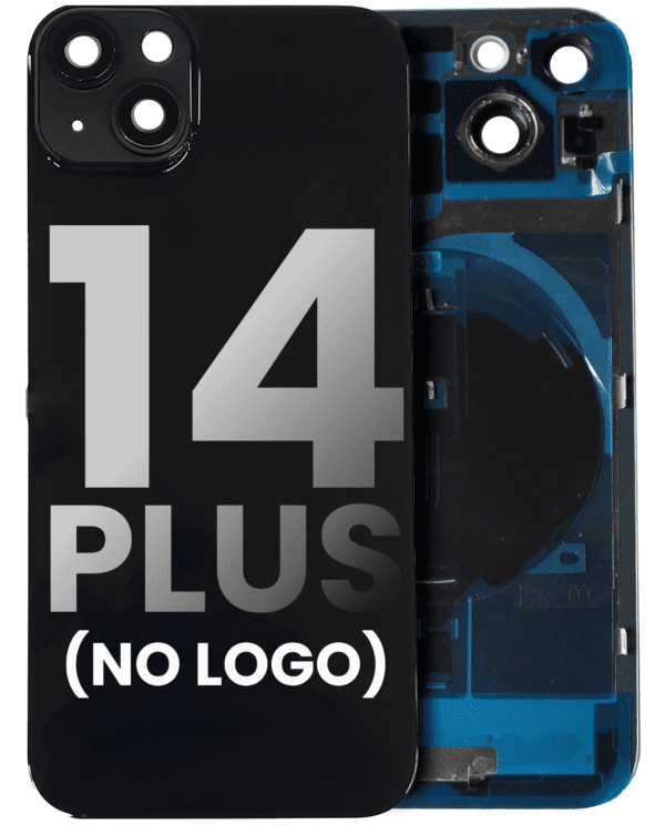 Back Glass With Steel Plate With Wireless NFC & Magsafe Magnet Pre-Installed  Compatible For iPhone 14 Plus (No Logo) (Midnight) - Image 4