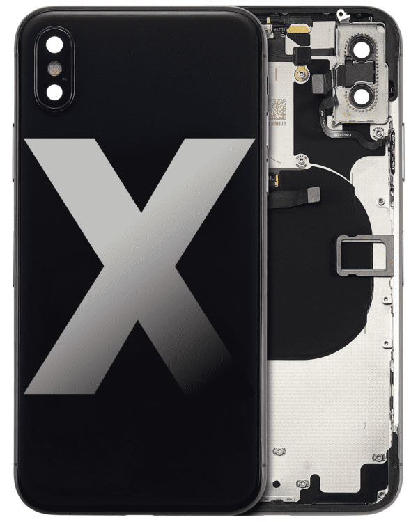 Back Housing W/ Small Components Pre-Installed Compatible For iPhone X (No Logo) (Aftermarket Plus) (Space Gray) - Image 14