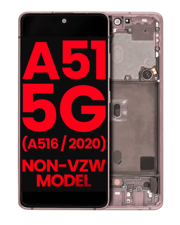 OLED Assembly With Frame Compatible For Samsung Galaxy A51 5G (A516 / 2020) (Non-Verizon 5G UW Frame) (6.46") (Aftermarket Plus) (Prism Cube Pink) - Image 11