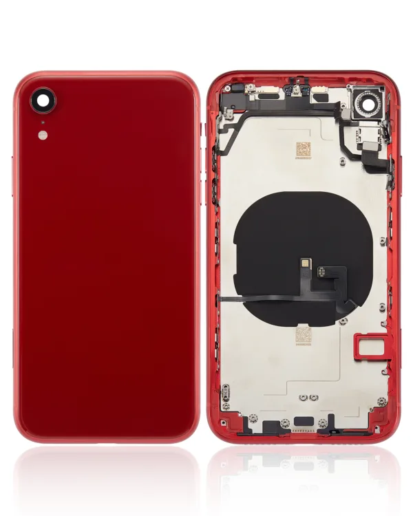 Back Housing W/ Small Components Pre-Installed Compatible For iPhone XR (No Logo) (Aftermarket Plus) (Red)