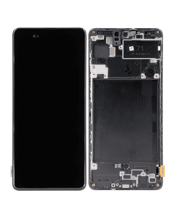 OLED Assembly With Frame Compatible For Samsung Galaxy A71 5G (A716V / 2020) (Verizon 5G UW Frame Only) (Service Pack) (Prism Cube Black) - Image 2