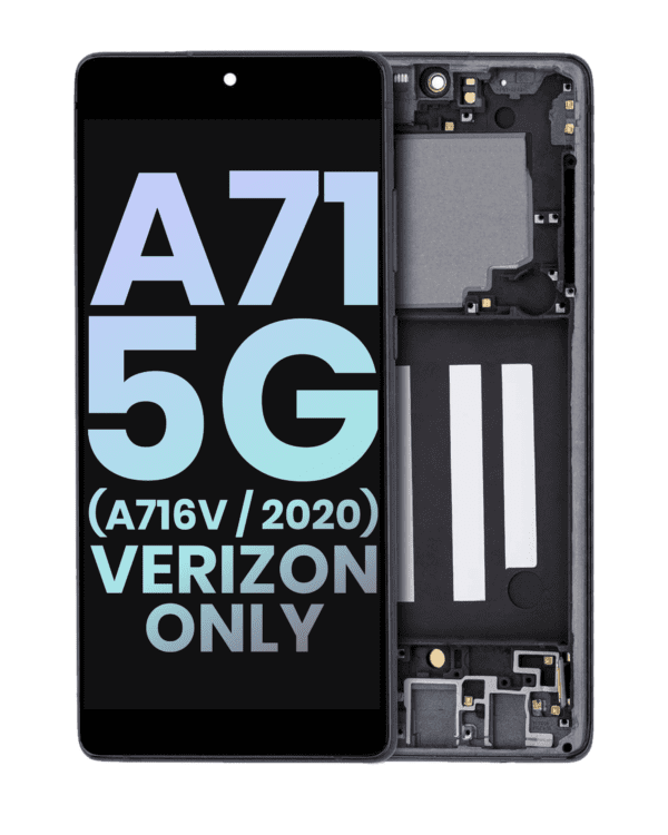 OLED Assembly With Frame Compatible For Samsung Galaxy A71 5G (A716V / 2020) (Verizon 5G UW Frame Only) (Service Pack) (Prism Cube Black) - Image 4