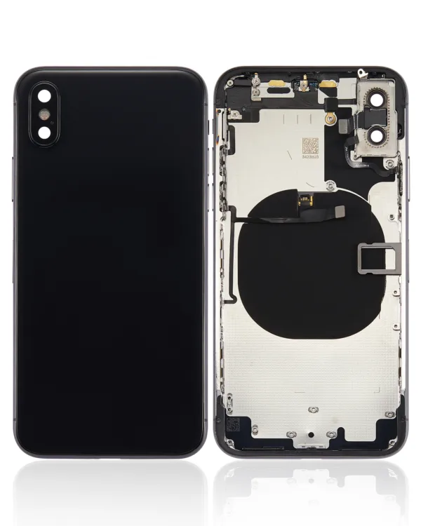 Back Housing W/ Small Components Pre-Installed Compatible For iPhone X (No Logo) (Aftermarket Plus) (Space Gray)