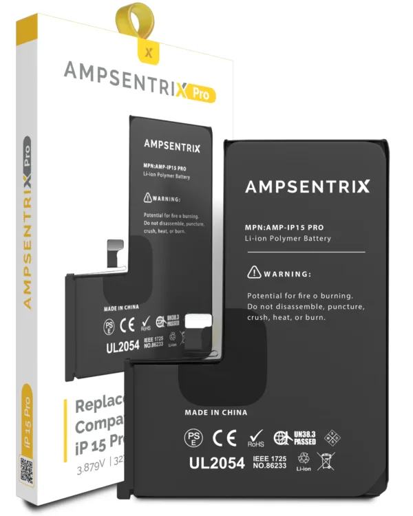 Replacement Battery Compatible For iPhone 15 Pro Max (AmpSentrix Pro)