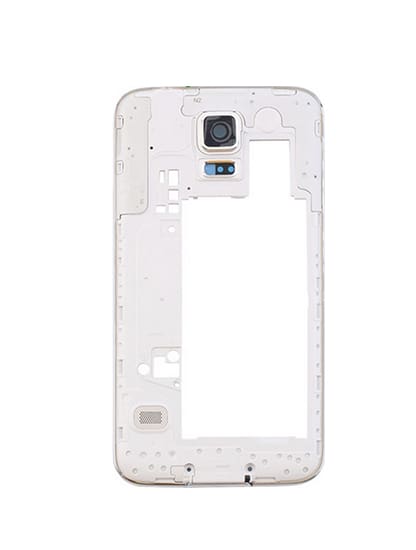 Mid-Frame Housing Compatible For Samsung Galaxy S5 (With Middle Plate And Small Parts) (Silver / Black) (AT&T) - Image 2